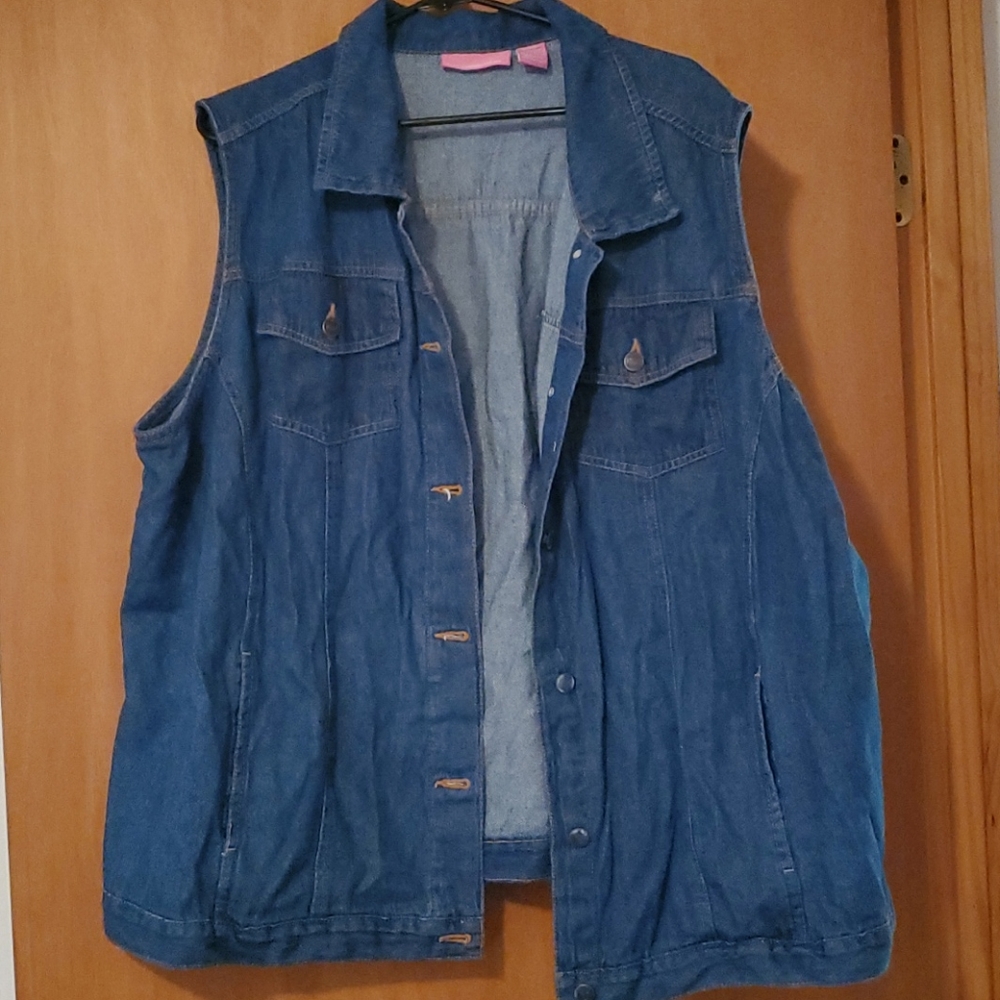 Plus Size Denim Vest